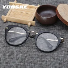 YOOSKE, кошачий глаз, очки, оправа для женщин, Ретро стиль, металлическая оправа, очки для мужчин, негабаритные, прозрачные линзы, очки, оптические очки