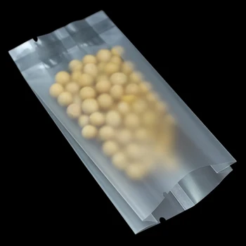 

DHL 3000Pcs Matte Clear Side Gusset Plastic Packaging Bag For Food Open Top Pouch Heat Seal Beans Dried Fruits Tea Polybags