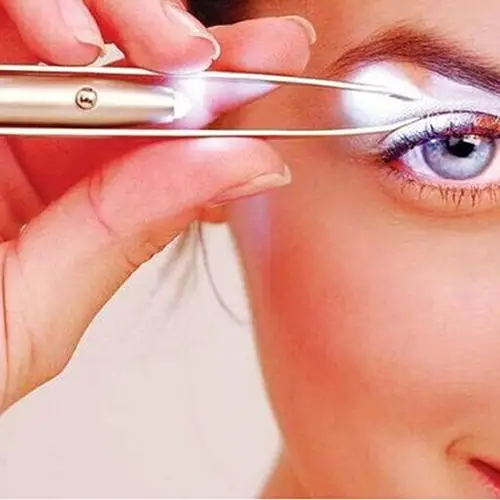 

Popfeel Eyelash Eyebrow Hair Removal Tweezers Remover Makeup Cosmetic Tool Set with LED Light
