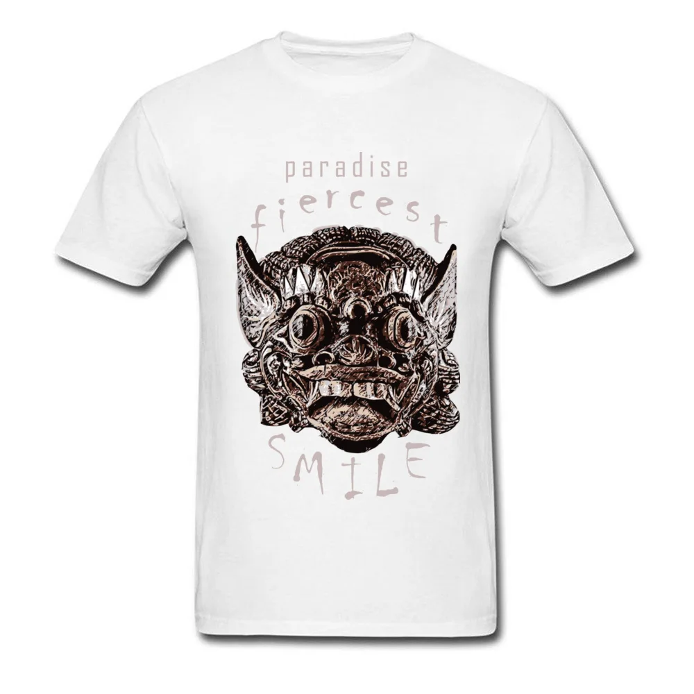 Europe Short Sleeve Tops Shirts Summer/Autumn Round Collar Cotton Men's Tshirts Paradise Smile I Europe Tops & Tees Fitted Paradise Smile I white