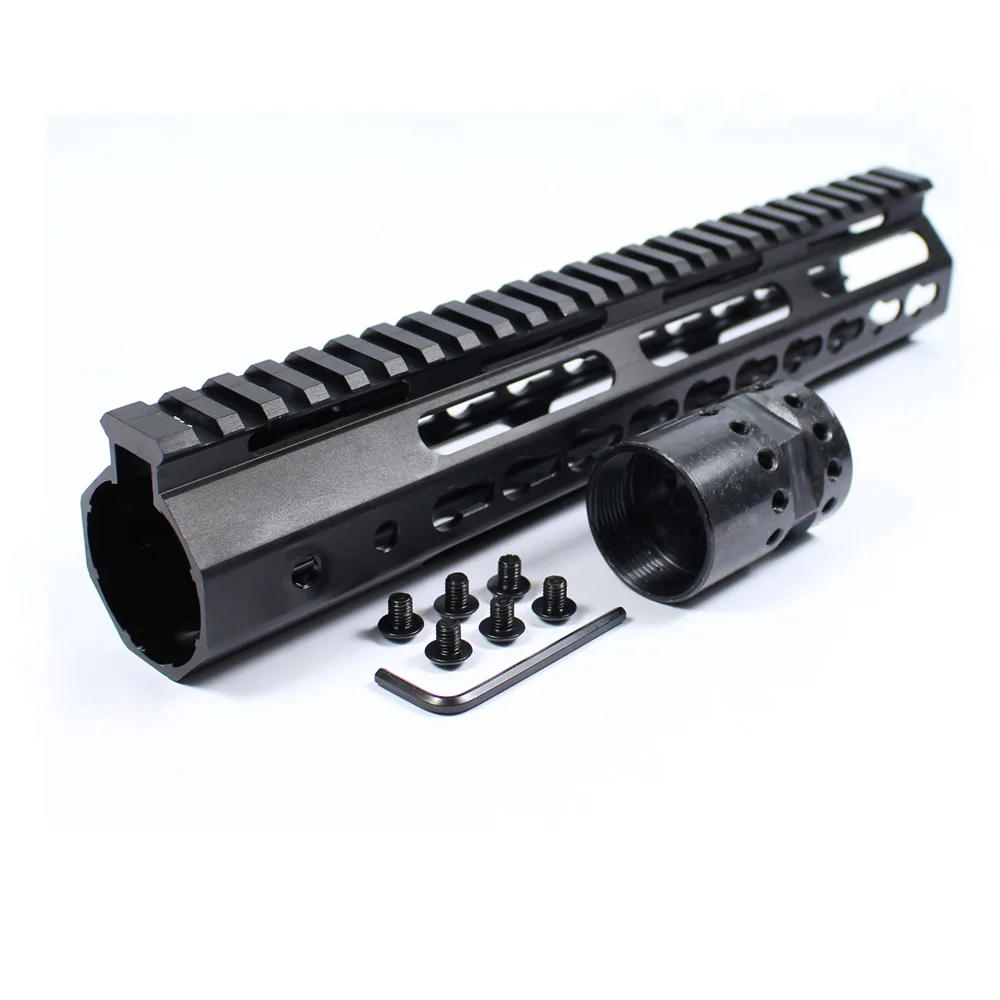 

7" 9" 10" 12" 13.5" 15" Hunting Tactical Keymod Handguard AR15 M4 Free Float Rail Picatinny Mounting Rifle Barrel Mount&Nut