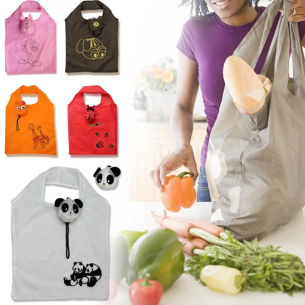 Cute Animal Green Supermarket Shopping Bag Portable Folding Large Storage Reusable Grocery Totes Eco-friendly Shopping Bags Eco Cute Animal Green Supermarket Shopping Bag Portable Folding Large Storage Reusable Grocery Totes Eco-friendly Shopping Bags Eco