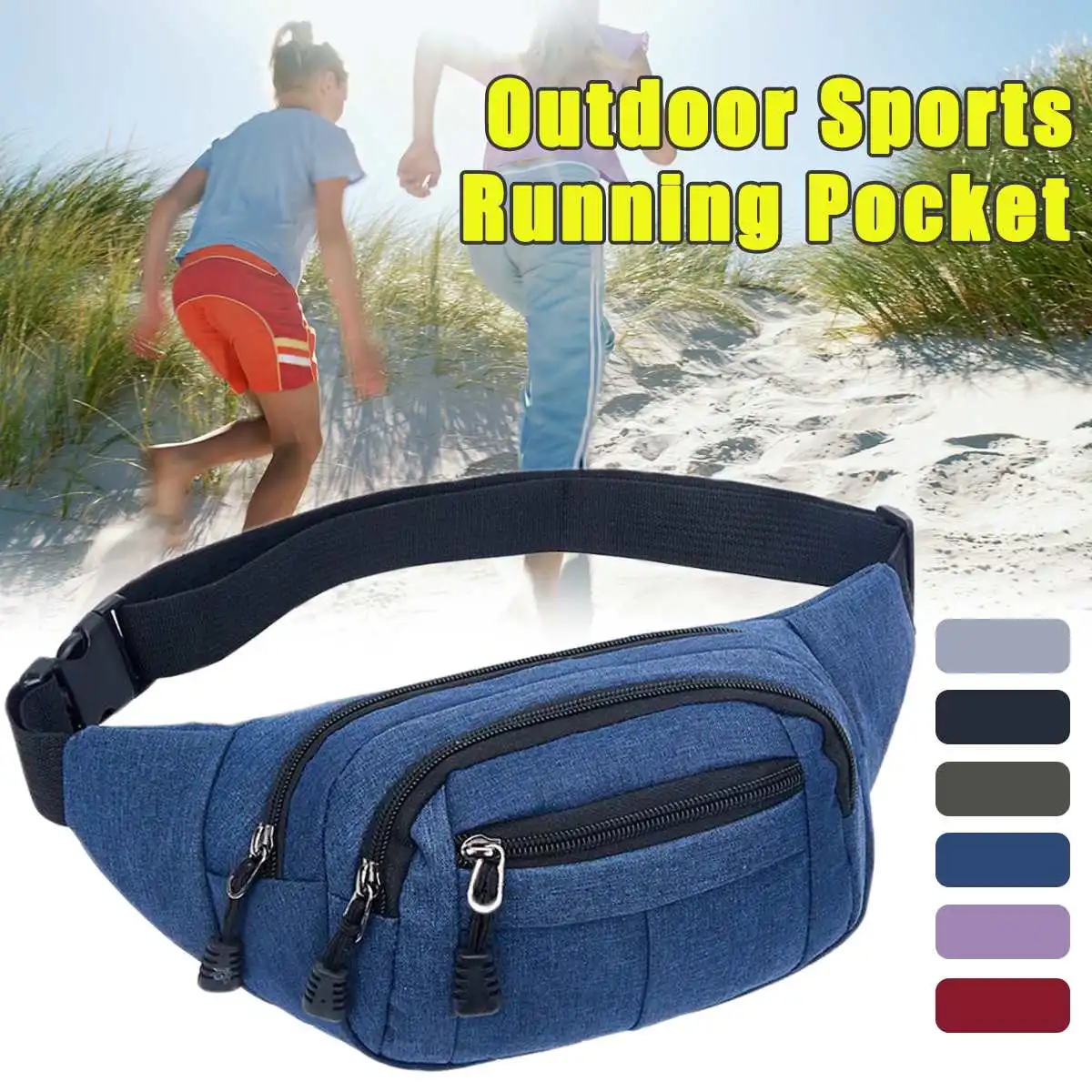 Canvas Waist Bag Unisex Zipper Chest Bag Casual Fanny Packs Girl Boy Sport Belt Bags Fashion Phone Handbag Belly Bags Pouch