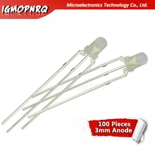 100 шт. светодиодный 3 мм круглый рассеянный красный и зеленый двухцветный общий анод светодиодный светильник-диод