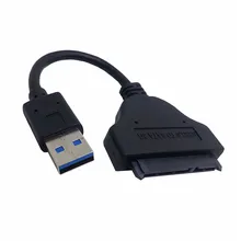 5Gbps Standard Hot-sale 15cm Super Speed USB 3.0 To SATA 22 Pin 2.5 Inch Hard Disk Driver SSD Adapter Cable Converter Connector