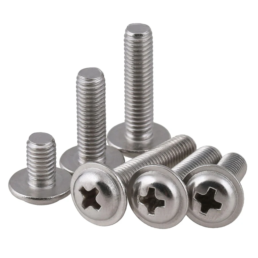 10 30Pcs 316 Stainless Steel Round Head Phillips Head With Washer