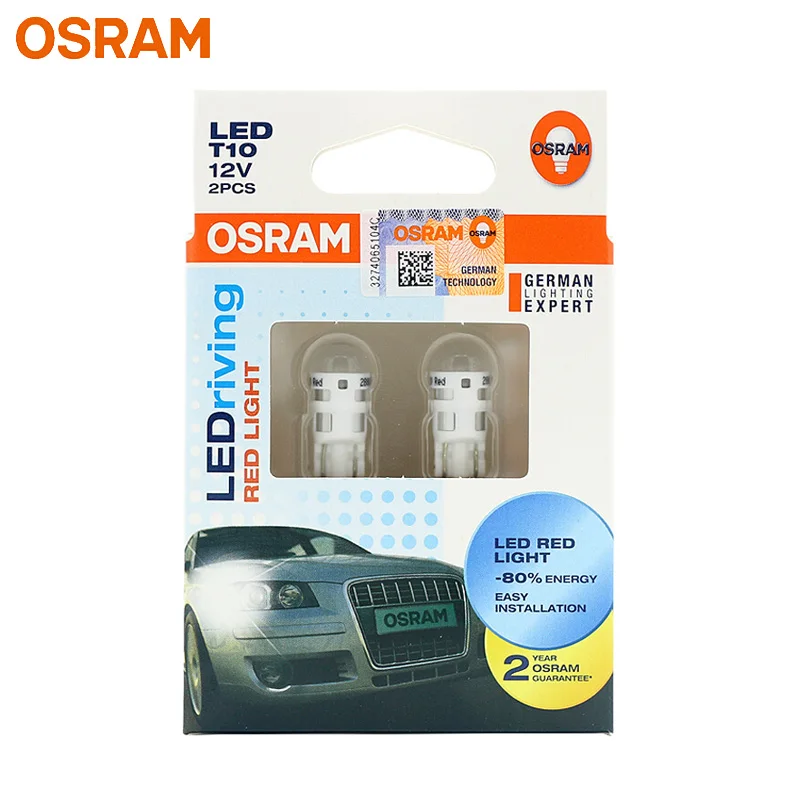 

OSRAM LEDriving Standard LED Retrofit W5W T10 2880R Red Color Car Turn Signal Light Auto Bulbs Interior Lamps (Twin)