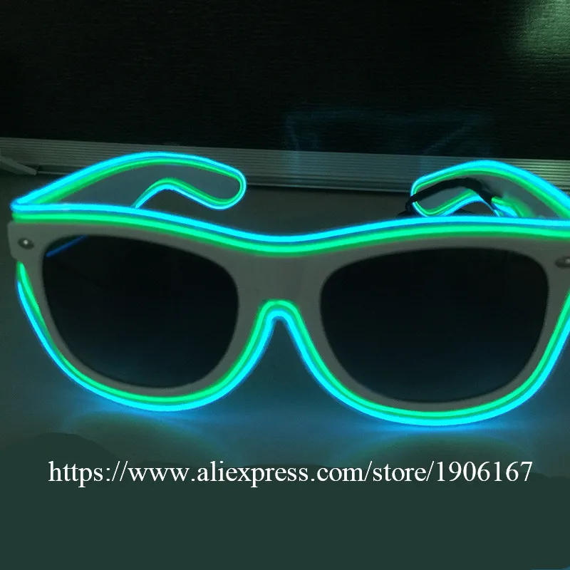 Fashion LED EL Wire Glasses Glow In The Dark Sunglasses Helloween Concert Party led flashing Glasses Eyewear14