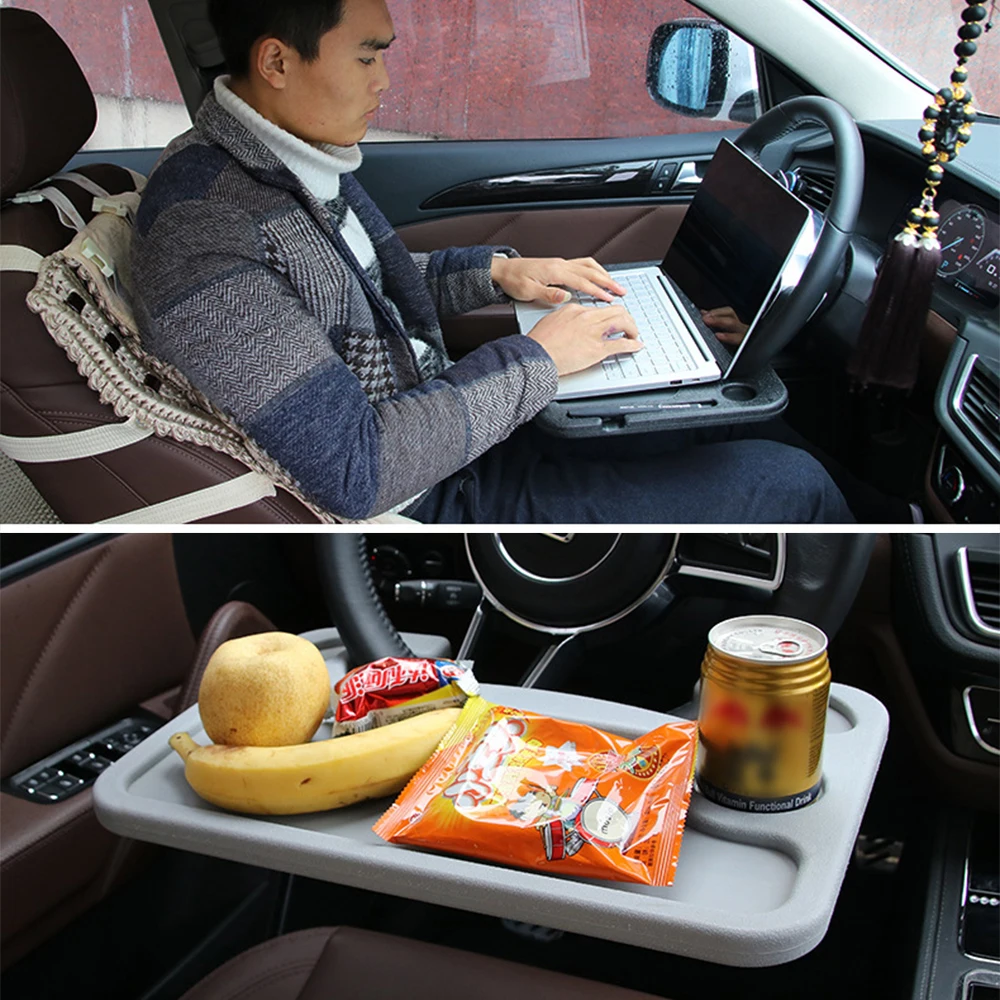 Универсальная автомобильная подставка для ноутбука, подставка для ноутбука, стол, рулевой поднос под руль, настольные полки, держатель для еды, напитков, крепления, авто аксессуары для интерьера