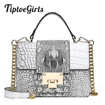 

Crocodile Small Square Bag Female New Fashion Lock Lock Shoulder Bag Casual Handbag Wild Messenger Bag