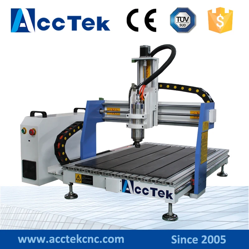 

Acctek mini cnc router machine for advertisement 4 axis 6090/6012 with rotary device water tank cooling