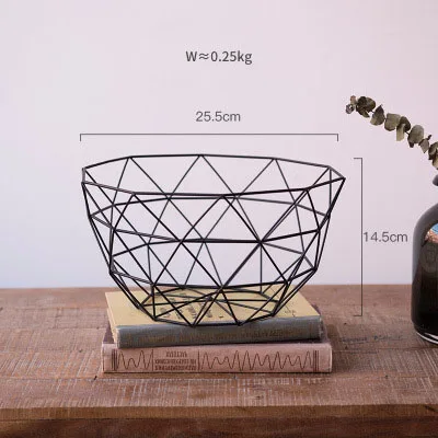 Нордическая Ins домашняя корзина для хранения кованого железа полые настольные Снэк круглые корзины для гостиной проволочная Фруктовая корзина для кухни украшения - Цвет: A