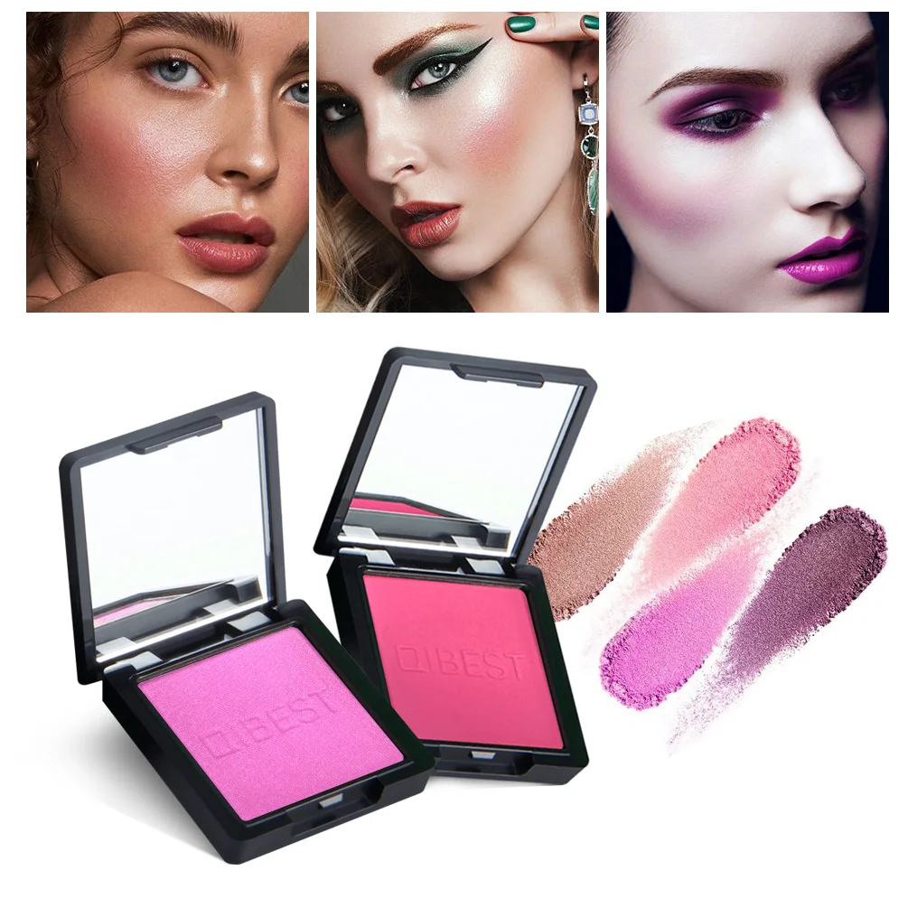 

QIBEST 8 Colors Blush Monochrome Matte Long-lasting Natural Color Blush Powder Makeup Face Ruddy Blusher Powder TSLM1