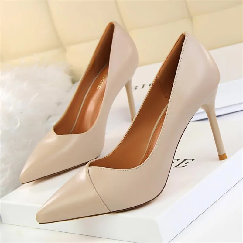 

High-quality women's high-heeled shoes fashion slim simple professional OL women's shoes with high-heeled shallow mouth pointed