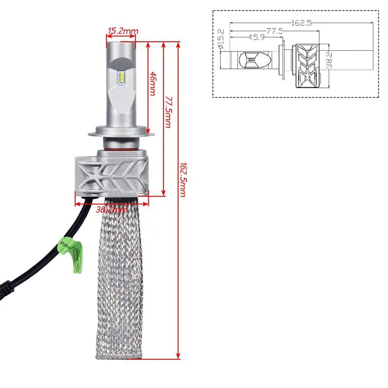Xenplus H7 светодиодный автомобильный светильник ZES Chip Head H4 H8 H11 Hb3 Hb4 H10 9005 9006 9007 5202 12 В