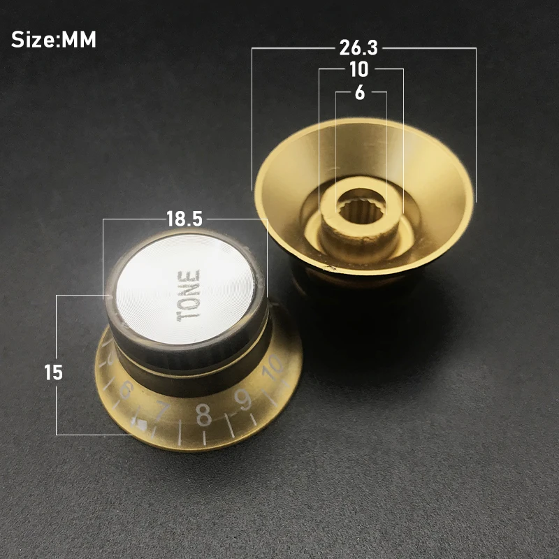 2/4 шт. Серебряный Отражатель Звук Тон регулятор скорости Электрогитары ручки потенциометра для LP SG Стиль Электрогитары