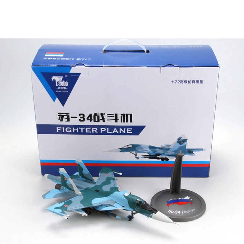 Коллекционная 1/72 сухой Su-34 с трёхмерными чертёжами Утконос бомбер статического su34 сплава литья под давлением игрушка Air Force с трёхмерными чертёжами детские подарки