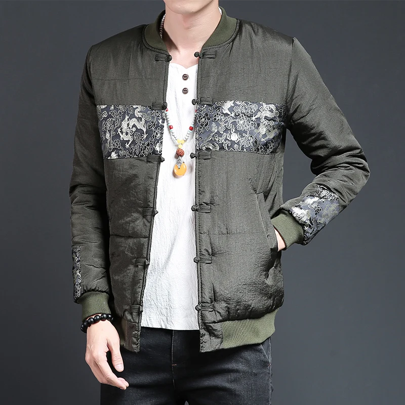  2019 spring autumn men`s light cotton padded parka coat winter jacket men printing Outwear Windbrea