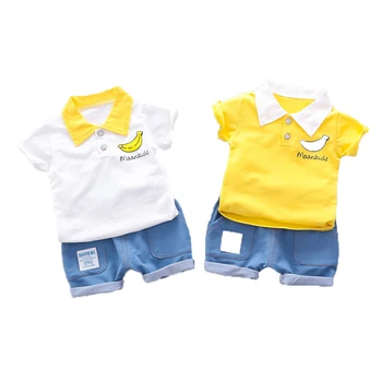 

Fruit cute embroidery shirt and jeans shorts boutique children baby boy clothing