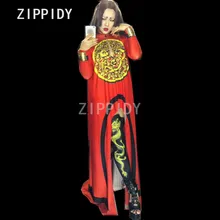 Пикантный комплект одежды для женщин с принтом красного цвета, костюм с накидкой и сапогами, комплект одежды для ночного клуба, для празднования сцены, женская одежда для певицы, танцевального шоу