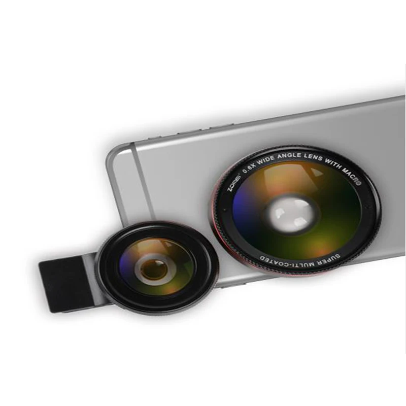 Профессиональный объектив Zomei 2 в 1 с зажимом для HD камеры 0.6x широкоугольный 12.5x