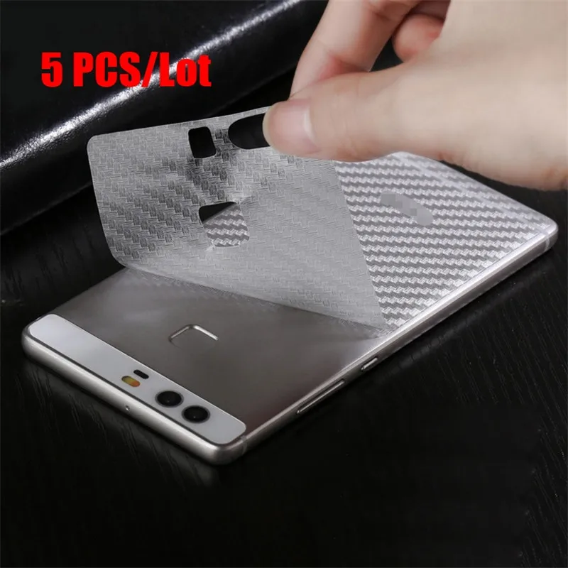 5PCS 3D Anti fingerprint Screen Protector Transparent Carbon Fiber Back Film For Huawei P8 P9