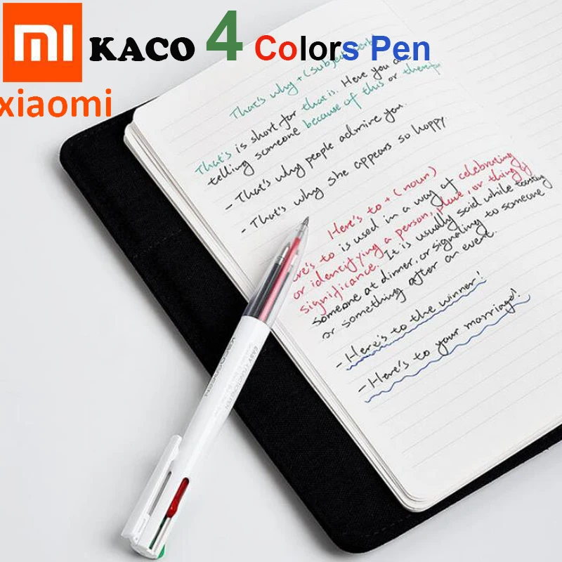 Xiaomi KACO ручка 4 в 1 многофункциональные ручки 0,5 мм черный синий красный заправка чернила для гелевой ручки Colorfil зеленый красный чернила для офиса школы
