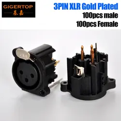 Tp-c05 200 шт. DMX512 в/out разъем 3pin XLR Позолоченный разъем прямой Средства ухода за кожей стоп XLR разъем для печатного монтажа Панель круглый корпус