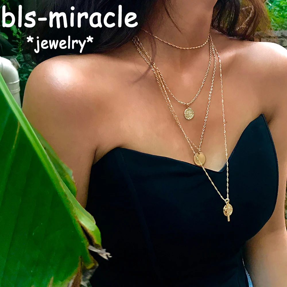 Bls miracle богемные многослойные ожерелья Чокеры с крестом на голову для женщин 2018
