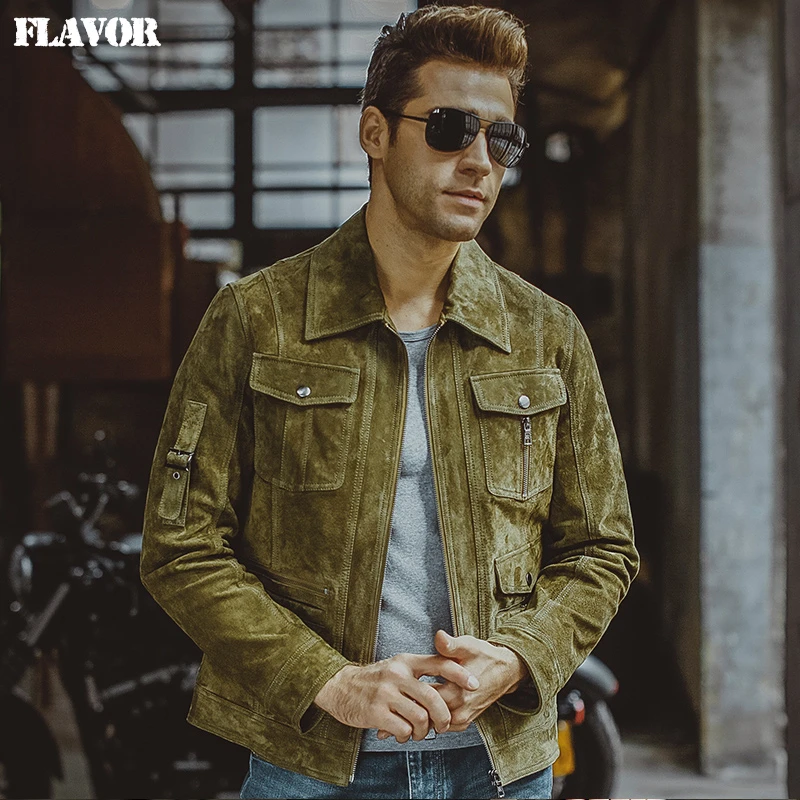 Men's genuine leather denim coats & jackets Clearance