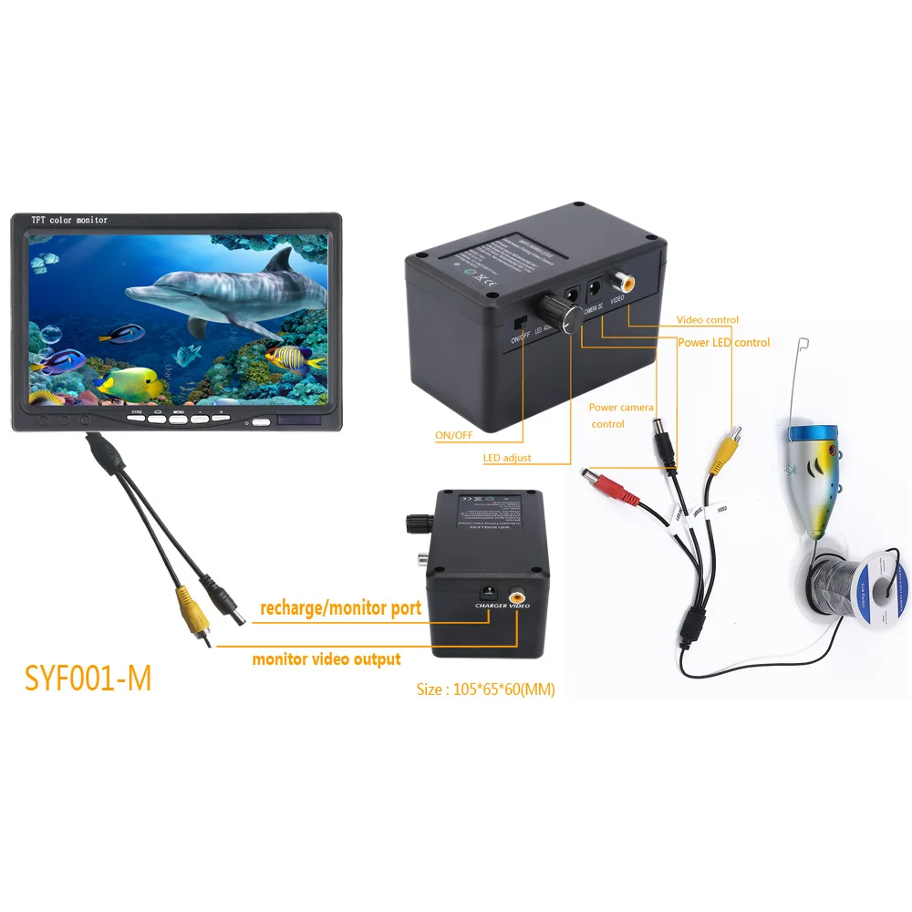 “ Subaquática de Pesca Led With7 Polegada co 1000tvl