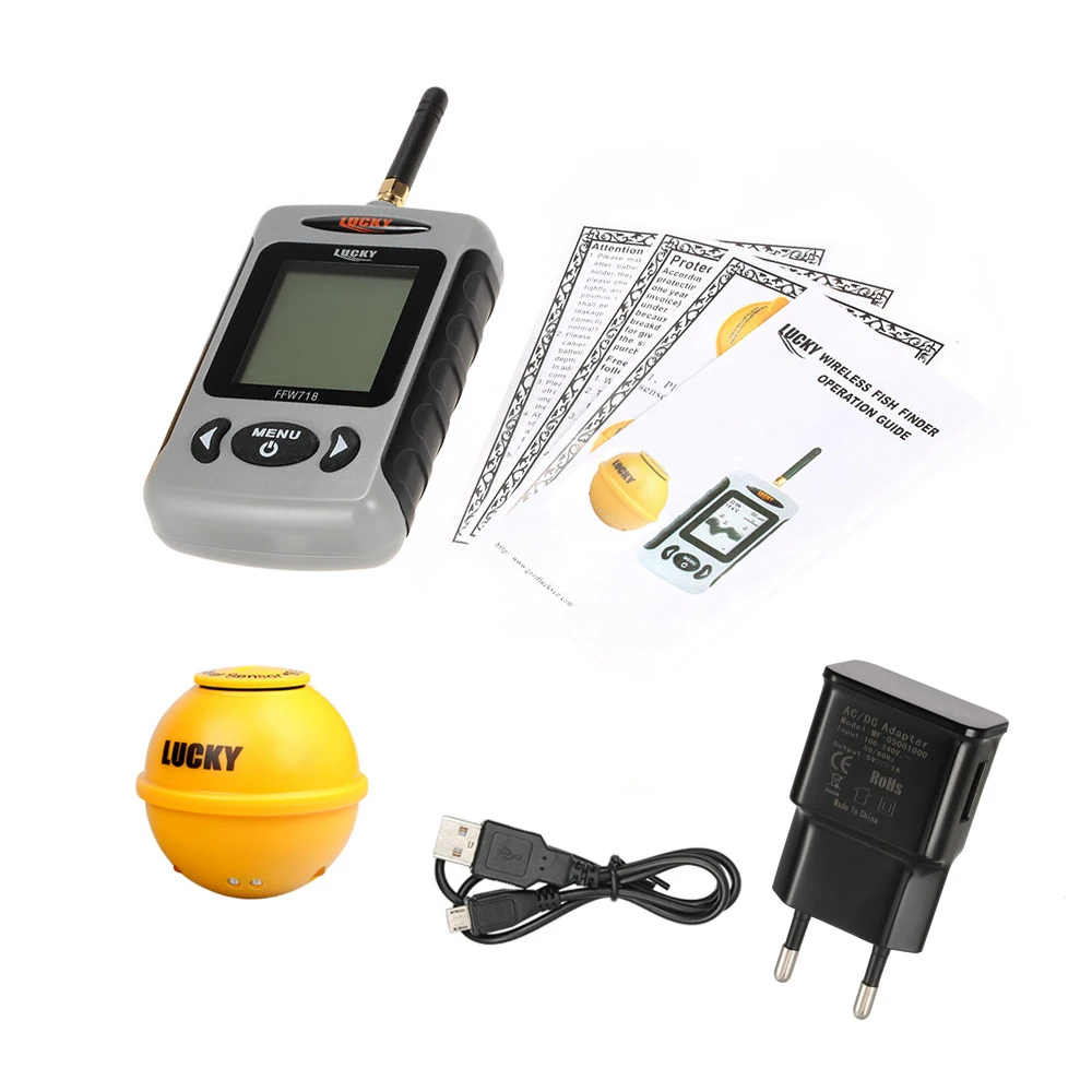 Fishfinder para Lago la sem Fio Sorte Peixe Finder 45 m - 135ft Mar Rio Ffw718 Ffw718la 8 Sorte ffw718 la sem fio peixe finder