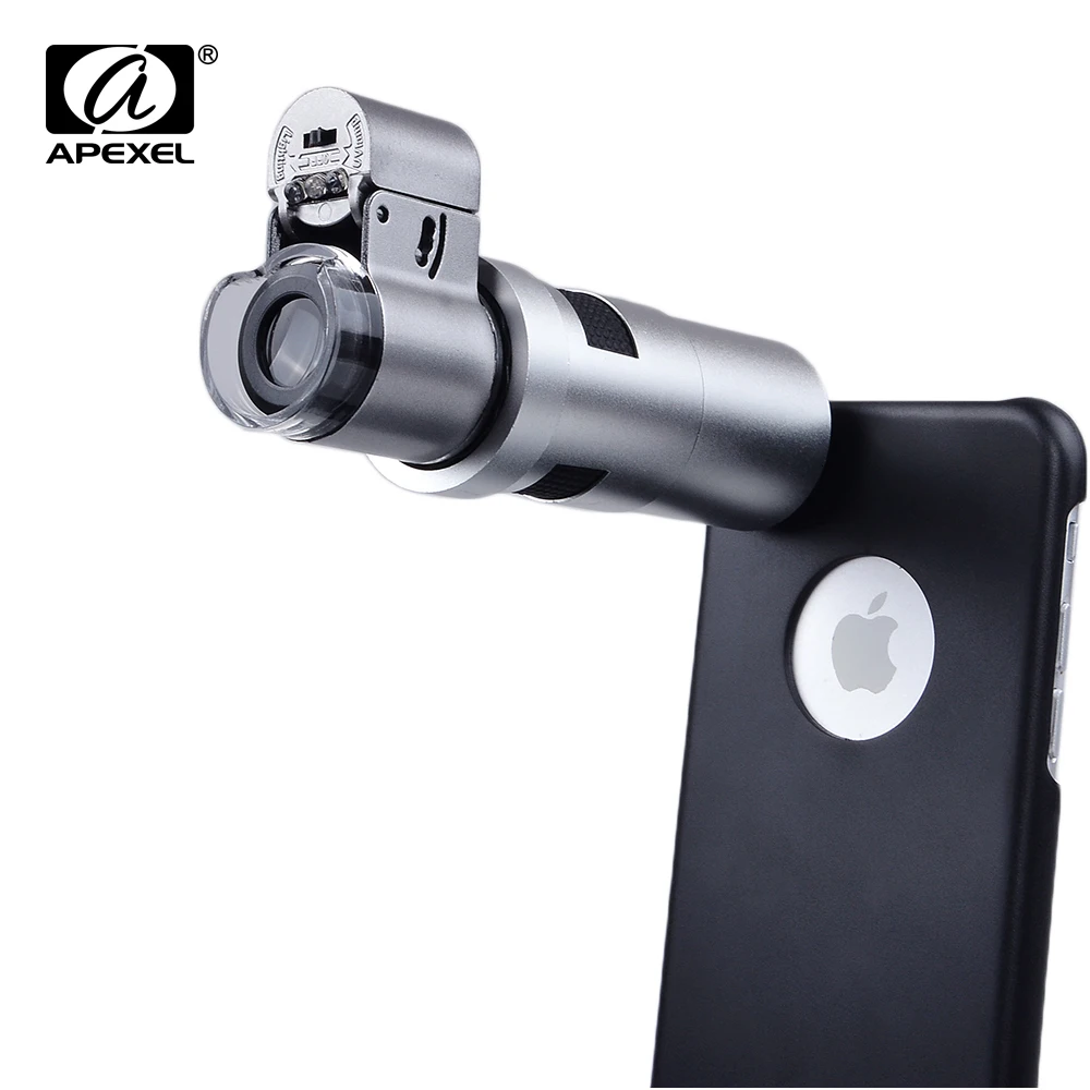 Apexel LED Microscope 200X Zoom Magnifier Micro Mobile Phone Camera