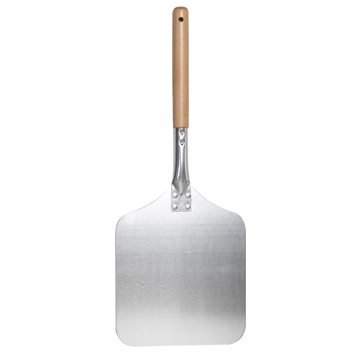 Mayitr 1pc 58cm Aluminum Pizza Peel Shovel with Wood Handle Silver Cheese Cutter Cake Shovel Square Pizza Peel Bakeware Cookware