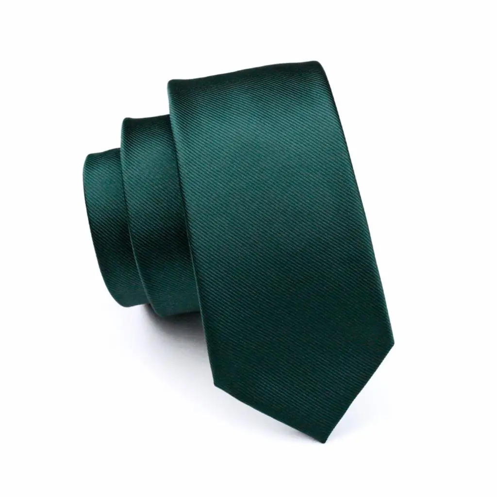 Мужской галстук зеленый однотонный из 100% шелка жаккардовые запонки|ties for men|silk