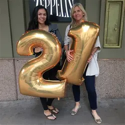32 дюймов Большой фольга день рождения шары воздушные гелиевые номер воздушный шар цифры с днем рождения украшения Дети Baloon день рождения