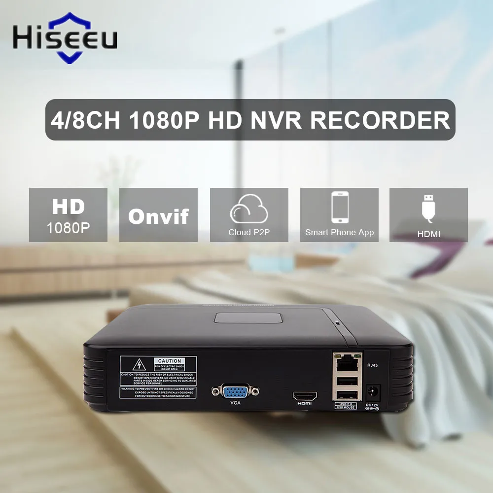 

Hiseeu 1080P Camera Digital Video Recorder Remote View Security System H.264 VGA HDMI 4CH 4 Channel Mini CCTV NVR ONVIF 2.0 39