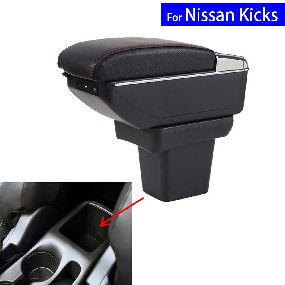 Leather Car Interior Parts Center Console Armrest Box for Nissan Kicks 2016 2017 2018 Auto Armrests Storage with USB Leather Car Interior Parts Center Console Armrest Box for Nissan Kicks 2016 2017 2018 Auto Armrests Storage with USB
