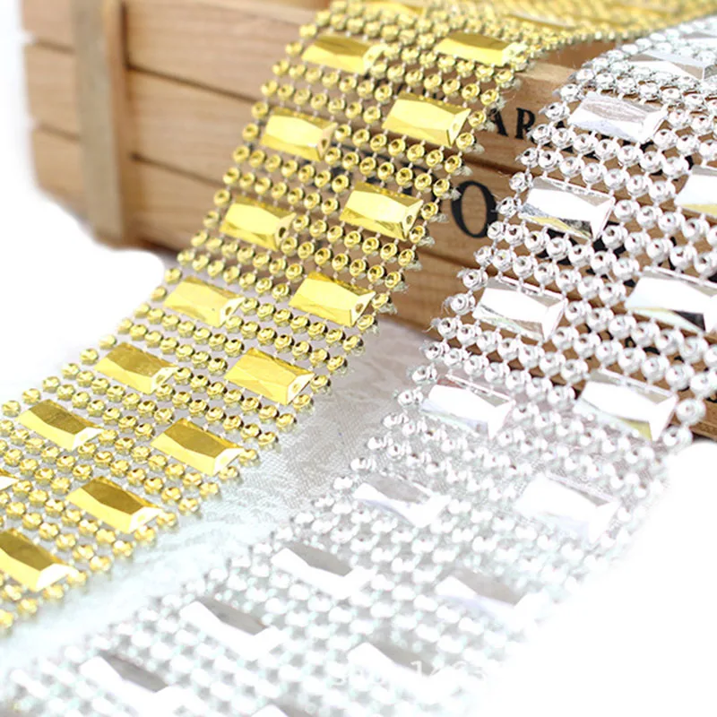 

Bling Diamond Mesh Roll Sparkle Acrylic Party Birthday Wedding DIY Decorations Table Cake Rhinestone Wrap Crystal Ribbons Tulle