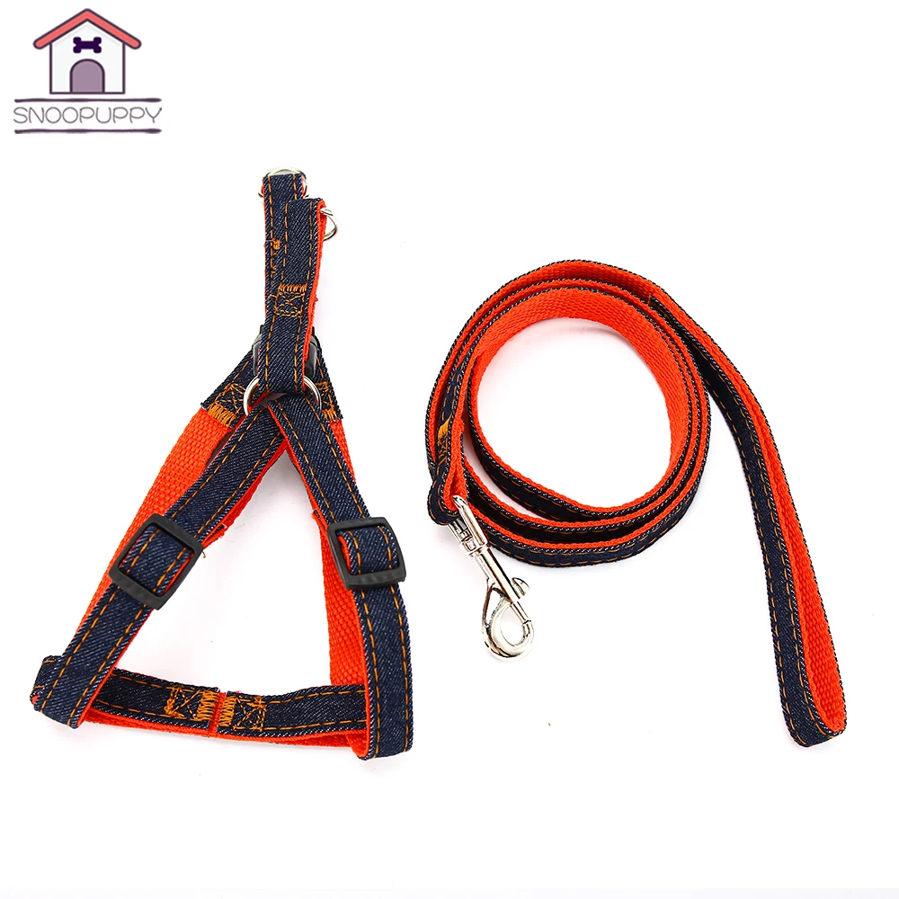Dog Pet Leash Harness Durable Denim Harness For Small Medium Dog Pet