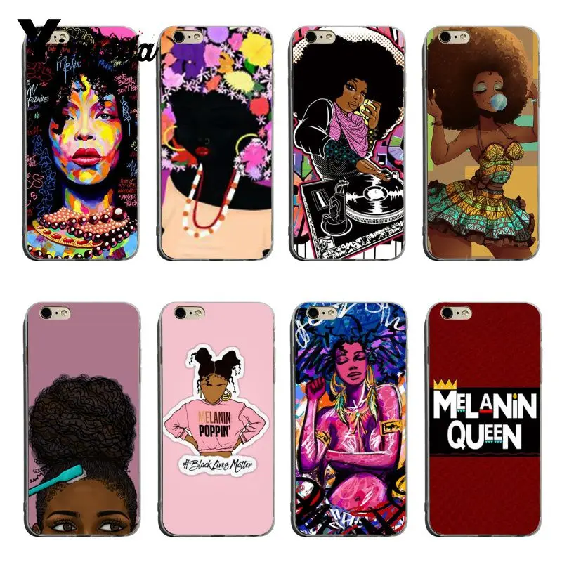 

Yinuoda Queen Afro Melanin Poppin Fashion Luxury phone case accessories For iPhone 6 6plus 7 7Plus 8 8plus X XS XR XSMax