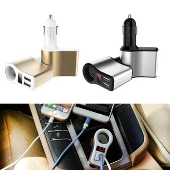 

3.1A Dual USB 12V 24V Car Charger Adapter Cigarette Lighter Socket LED Digital Voltmeter Ammeter Monitor