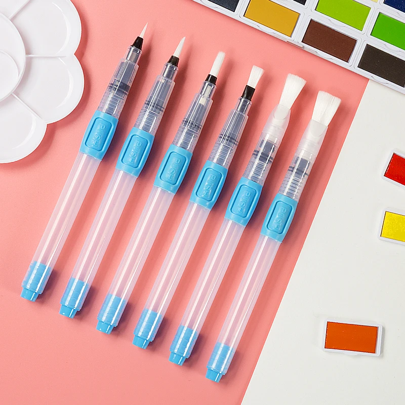 Günstig 6Pcs Wasser Pinsel Aquarell Pinsel Set Große Kapazität Weichen Aquarell Malerei Pinsel Stift Für Anfänger Zeichnung Kunst Liefert