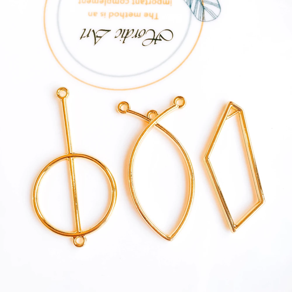 

ZEROUP Round Ear Drop Gold Plated Pendant Necklace Charms Earring Accessories Jewelry Finding Diy Material 6pcs