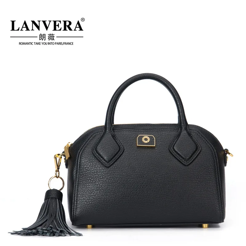 

LANVERA/ Lang Wei in the autumn of 2017 new European fashion leather fringed bags Crossbody Bag