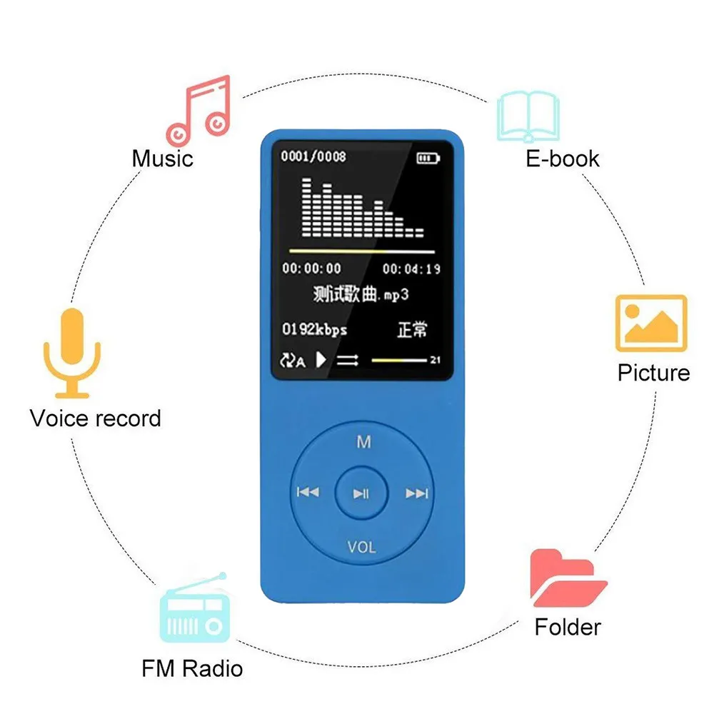 Модный портативный MP3-плеер с ЖК-экраном, FM радио, видео игры, кино, MP3 плеер, мини встроенный микрофон walkman