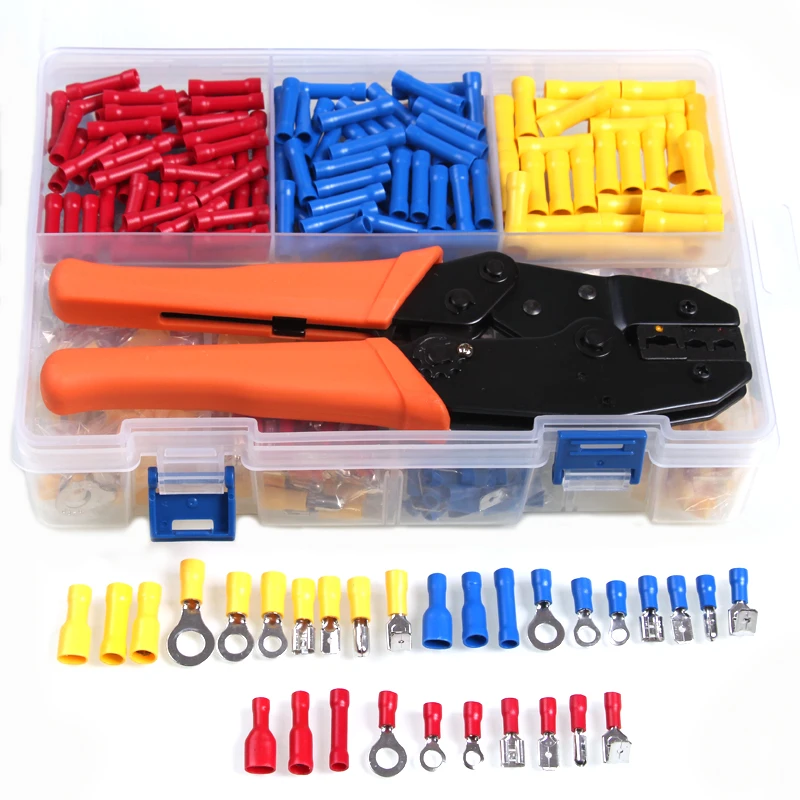 

780Pcs Insulated Terminals Wire Connectors Electrical Connector Set Asstorted Car Terminators Electricos + 1pc Crimping Plier