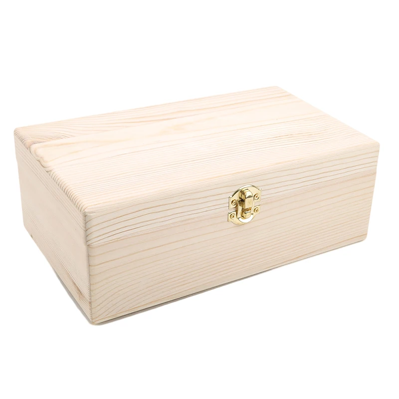 

Log Color Scotch Pine Rectangular Wooden Storage Box Flip Solid Wood Gift Box Handmade Craft Jewelry Case