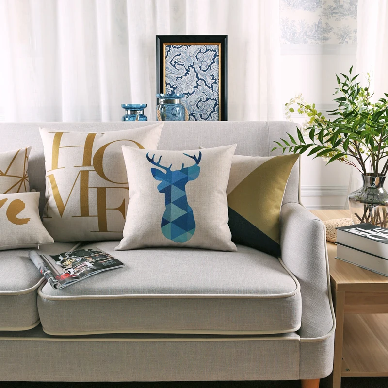 Декоративный чехол для дивана в виде оленя|cushion cover|decorative cushion coverscushion cover gold |