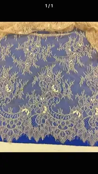 

african bridal lace fabric Hot selling L-1291 eyelash chantilly lace french net lace for wedding